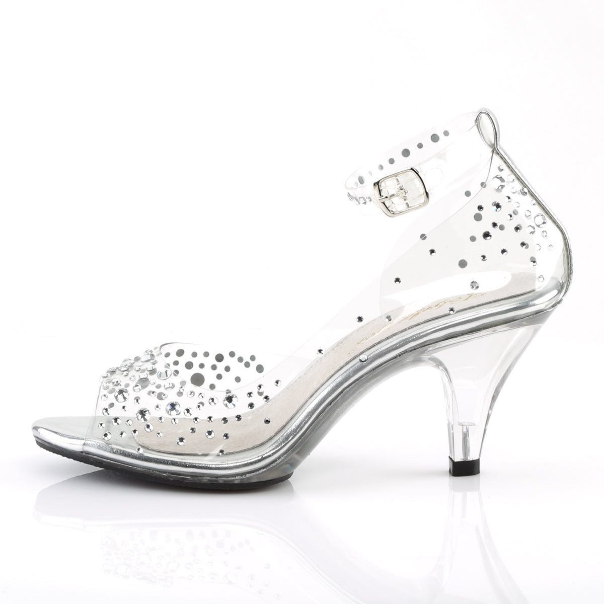 BELLE-330RS Clear Rhinestone Sandals