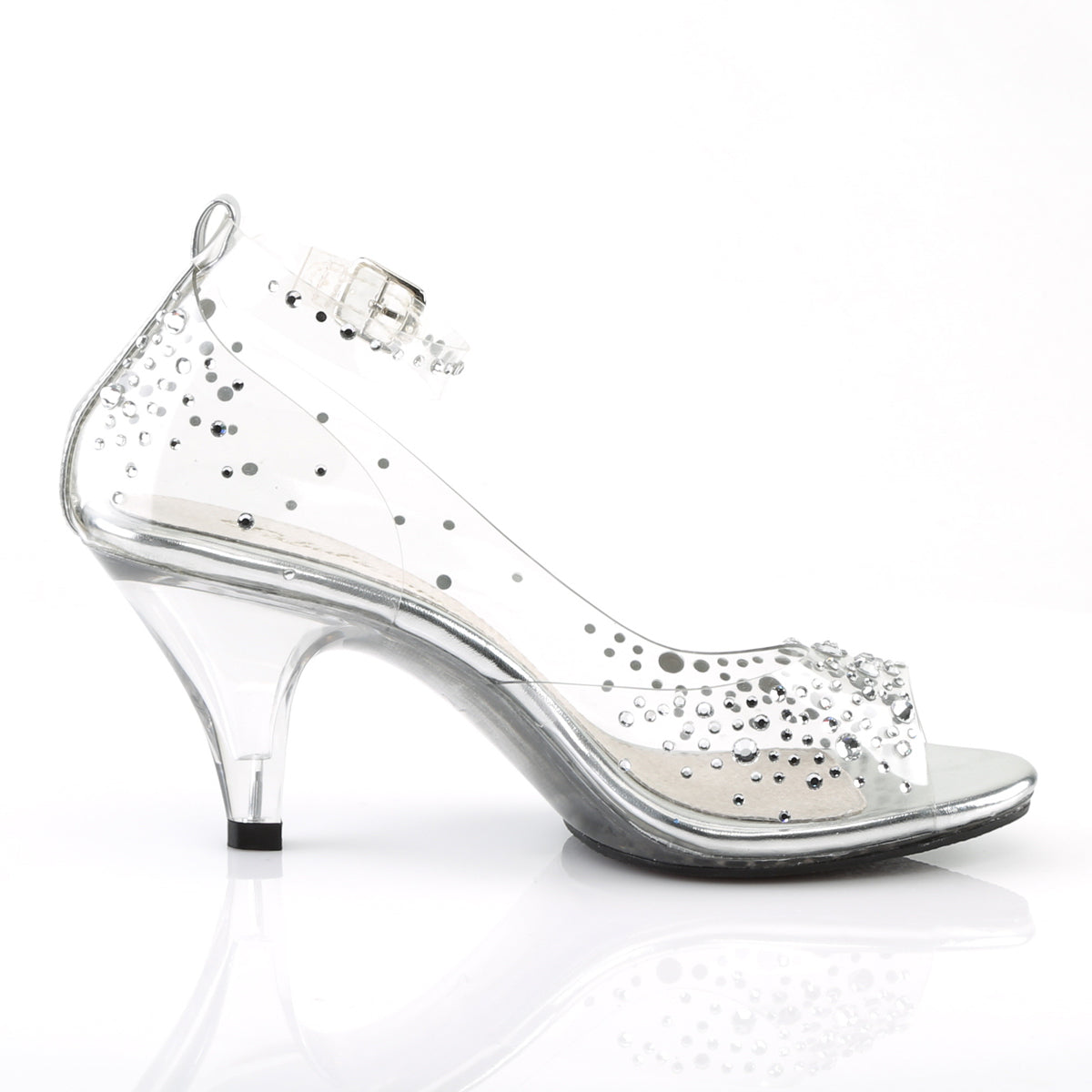 BELLE-330RS Clear Rhinestone Sandals