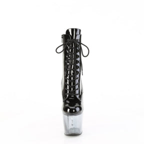 BLISS-1020BC Black & Clear Calf High Boots