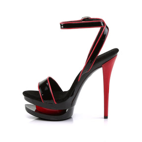 BLONDIE-631-2 Black & Red Ankle Peep Toe High Heel