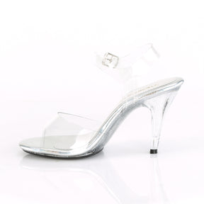 CARESS-408MG Clear Glitter Sandal Heels