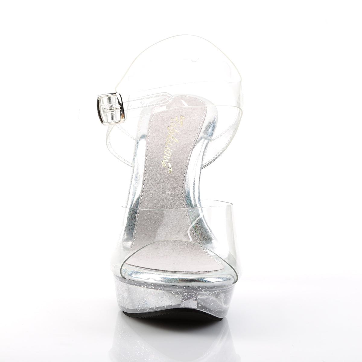 COCKTAIL-508MG Clear Glitter Platform Sandals