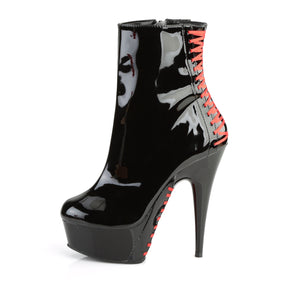 DELIGHT-1010 Red & Black Calf High Boots