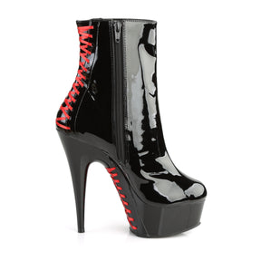 DELIGHT-1010 Red & Black Calf High Boots