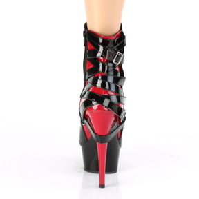 DELIGHT-1012 Black & Red Calf High Boots