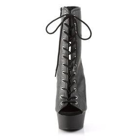 DELIGHT-1016 Black Calf High Peep Toe Boots