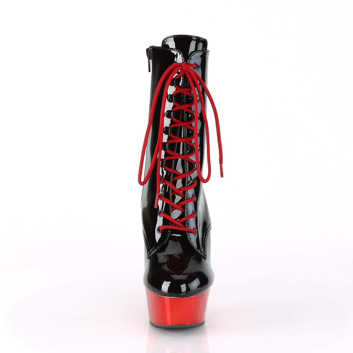 DELIGHT-1020 Black & Red Calf High Boots