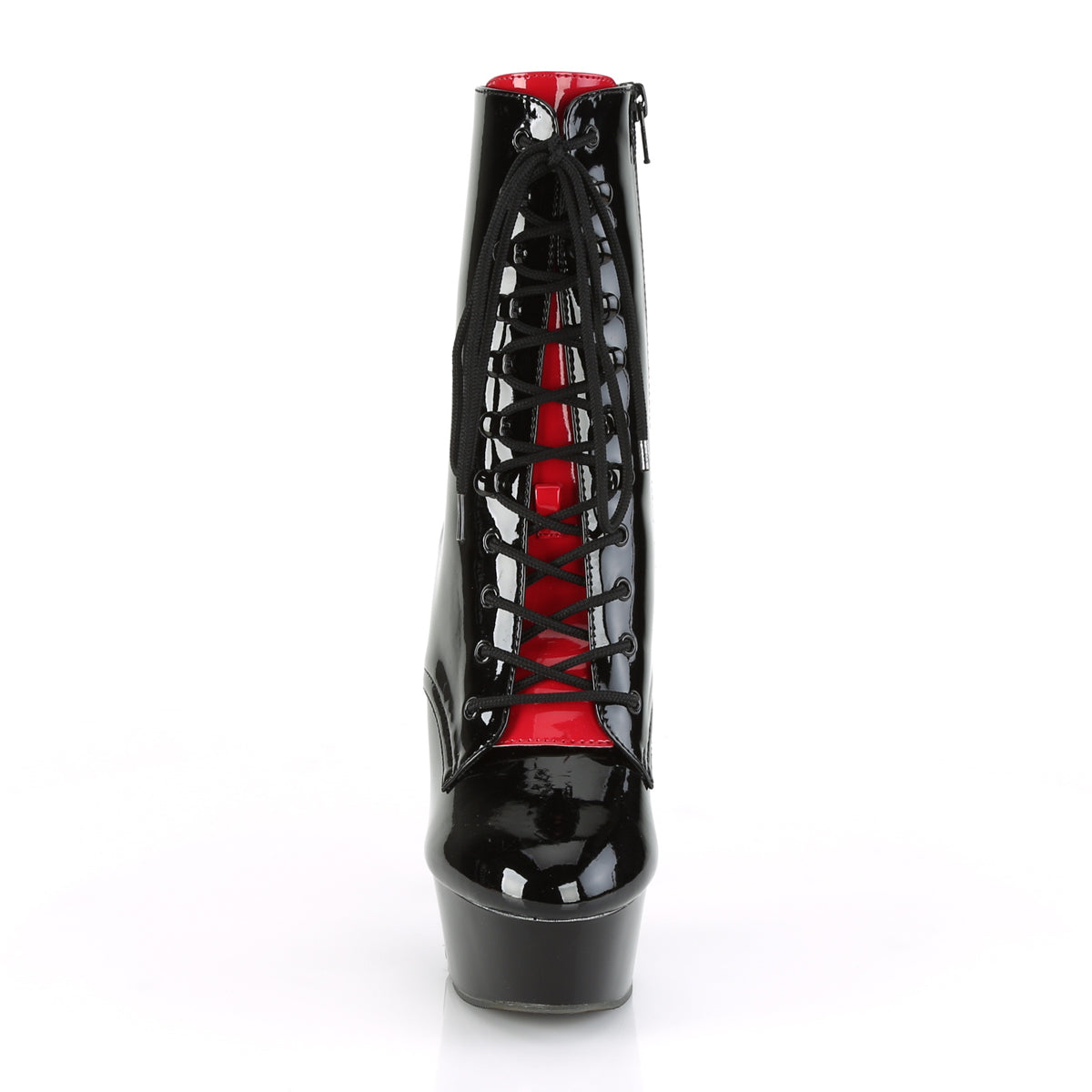 DELIGHT-1020FH Black & Red Calf High Boots