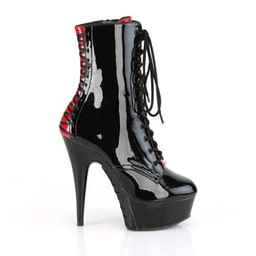 DELIGHT-1020FH Black & Red Calf High Boots