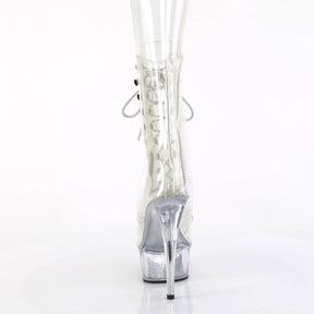 DELIGHT-1021C Clear Calf High Peep Toe Boots