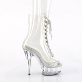 DELIGHT-1021C Clear Calf High Peep Toe Boots