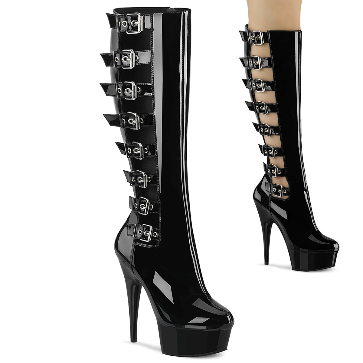 DELIGHT-2047 Black Knee High Boots