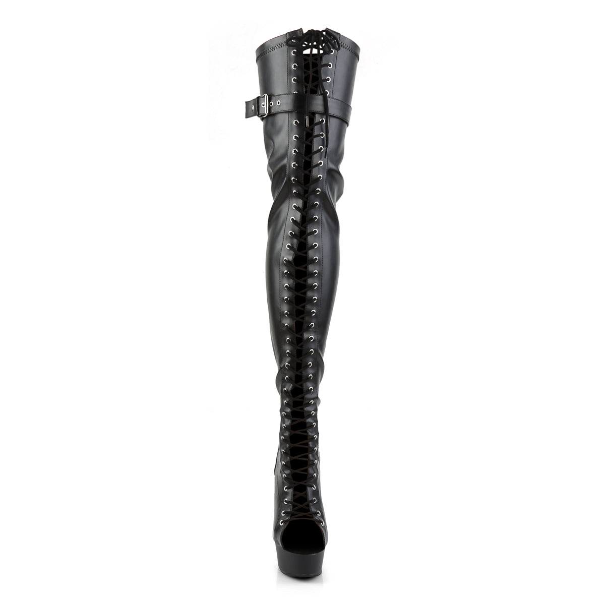 DELIGHT-3025 Black Thigh High Boots