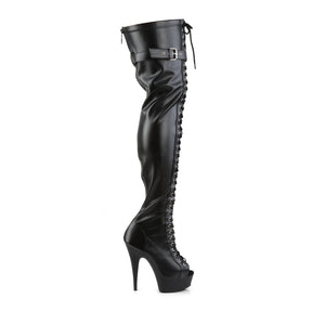 DELIGHT-3025 Black Thigh High Boots