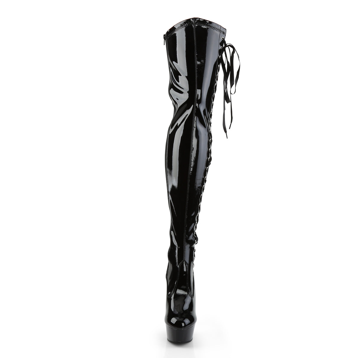 DELIGHT-3050 Black Thigh High Boots