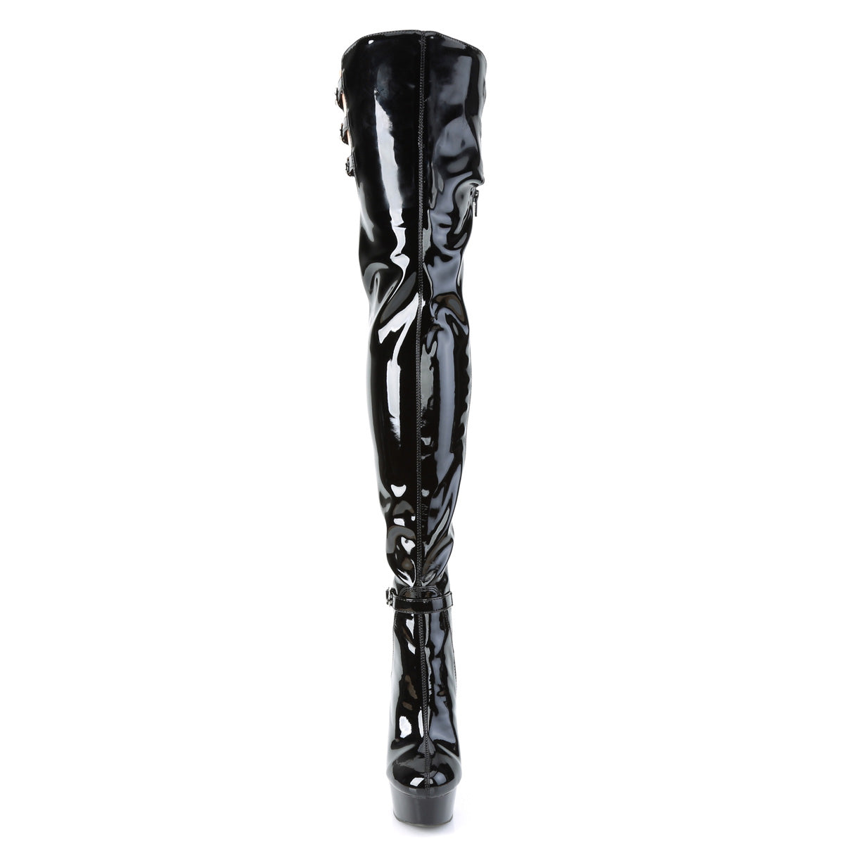 DELIGHT-3055 Black Thigh High Boots