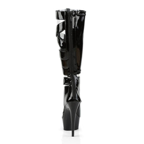 DELIGHT-600-49 Black Calf High Gladiator Boots