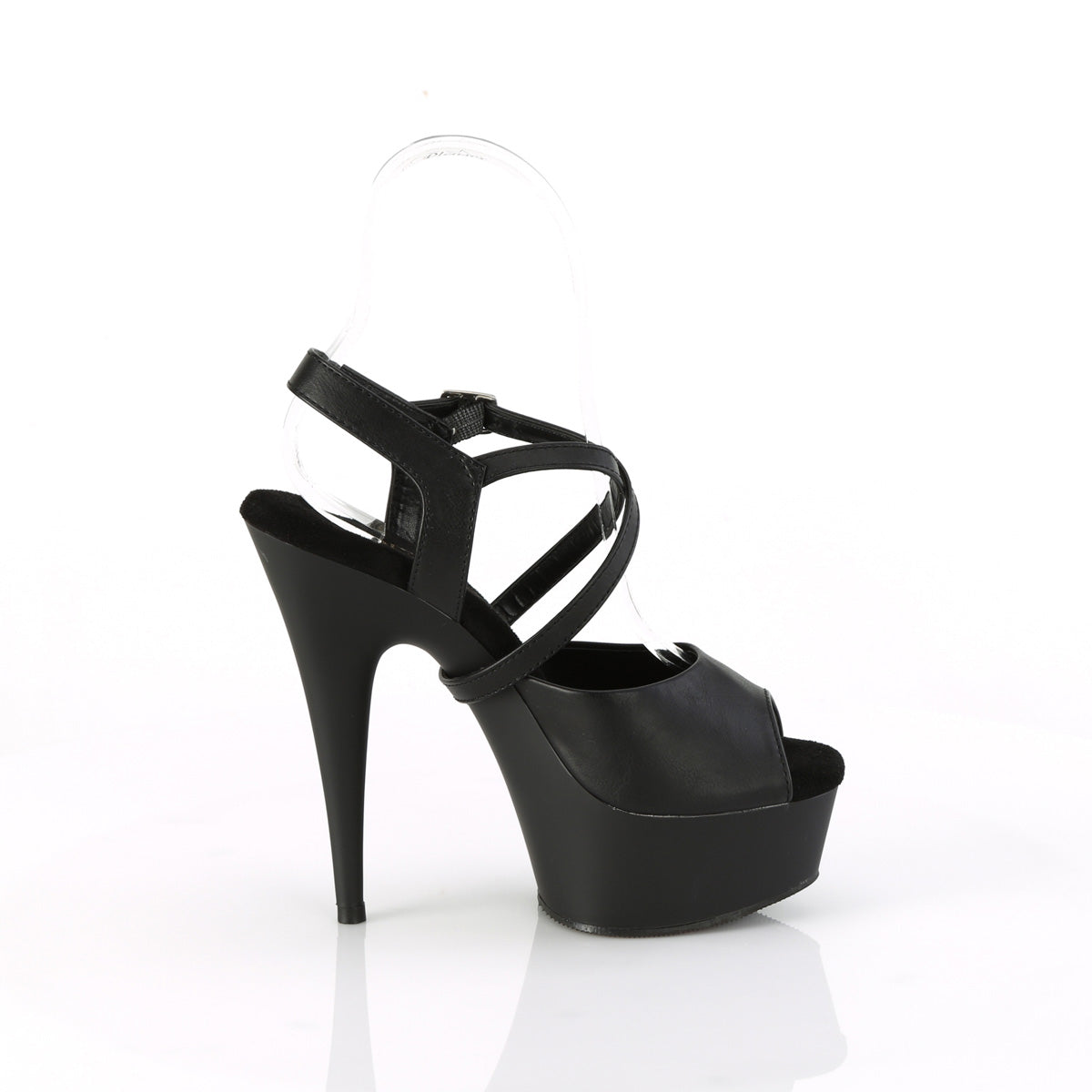 DELIGHT-624-1 Black Ankle Sandal High Heel