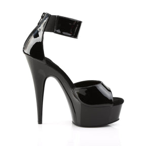 DELIGHT-670-3 Black Ankle Peep Toe High Heel