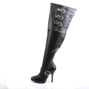 DIVA-3006X Black Thigh High Boots