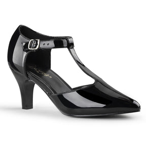 DIVINE-415 Black Ankle T-Strap Heel