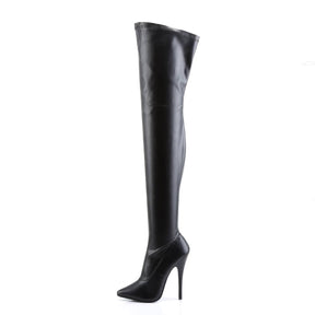 DOMINA-3000 Black Thigh High Boots