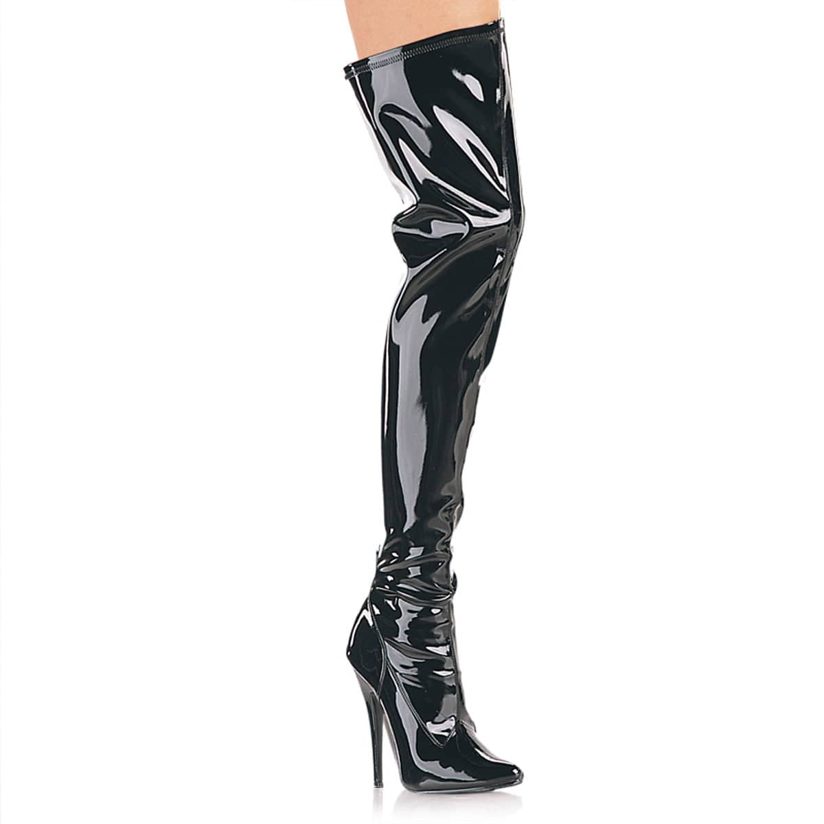 DOMINA-3000 Black Thigh High Boots