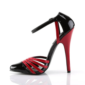 DOMINA-412 Black & Red Ankle High Heel