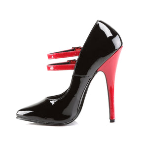 DOMINA-442 Black & Red Ankle Pumps High Heel