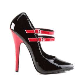 DOMINA-442 Black & Red Ankle Pumps High Heel