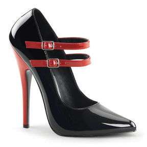 DOMINA-442 Black & Red Ankle Pumps High Heel