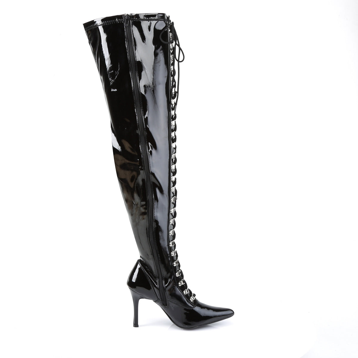Dominatrix 3024X Thigh High Black Wide Fitting Boots