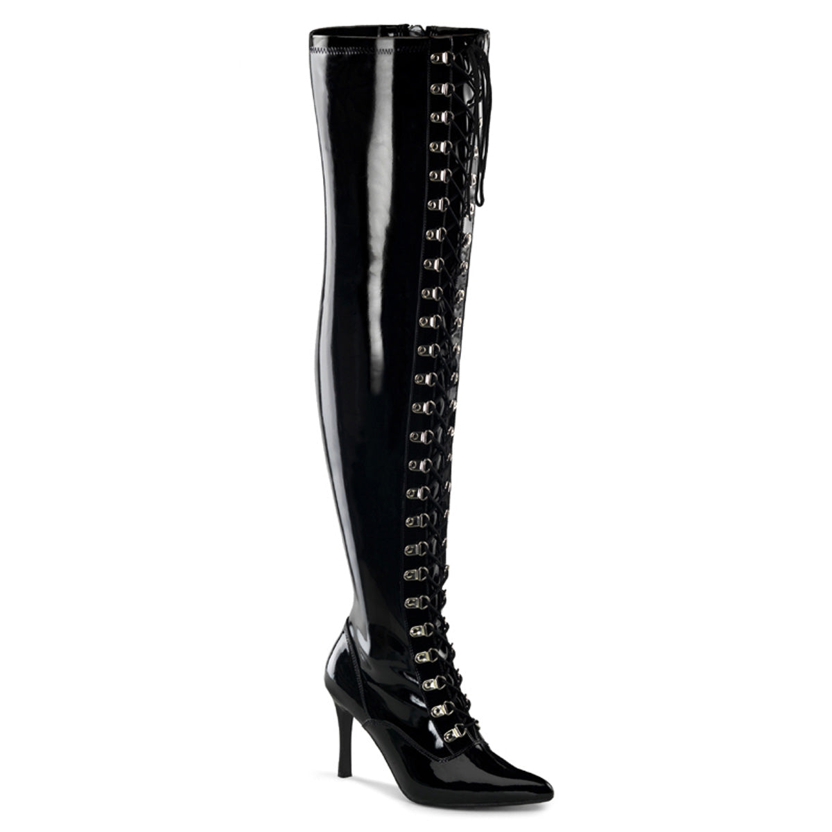 Dominatrix 3024X Thigh High Black Wide Fitting Boots