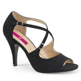 DREAM-412 Black Ankle Peep Toe High Heel