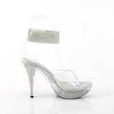 ELEGANT-442 Clear Ankle Peep Toe High Heel