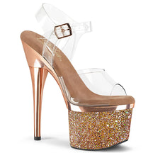 ESTEEM-708CHLG Clear & Silver Ankle Peep Toe High Heel