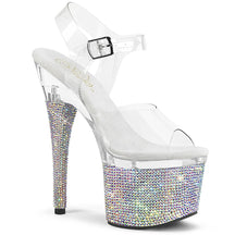 ESTEEM-708DM Clear & Silver Ankle Peep Toe High Heel