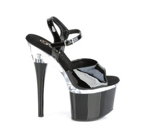 ESTEEM-709 Black Ankle Peep Toe High Heel