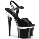 ESTEEM-709 Black Ankle Peep Toe High Heel