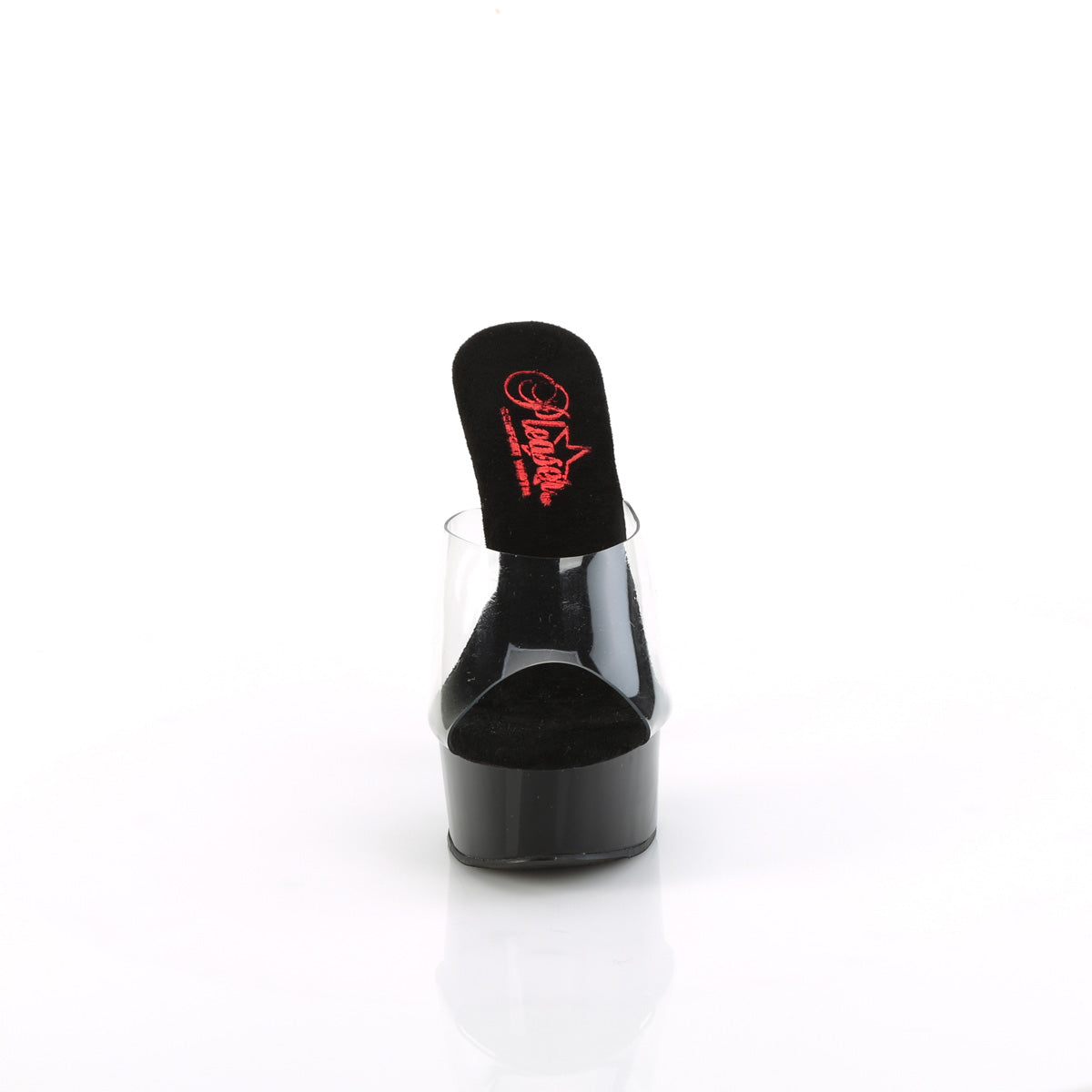 EXCITE-601 Black & Clear Slide High Heel