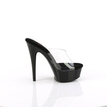 EXCITE-601 Black & Clear Slide High Heel