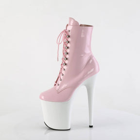 FLAMINGO-1020 Pink & White Calf High Boots