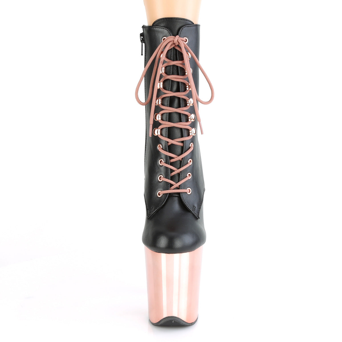 FLAMINGO-1020 Black & Rose Gold Calf High Boots