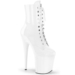 FLAMINGO-1020 White 8 Inch Heel Boots