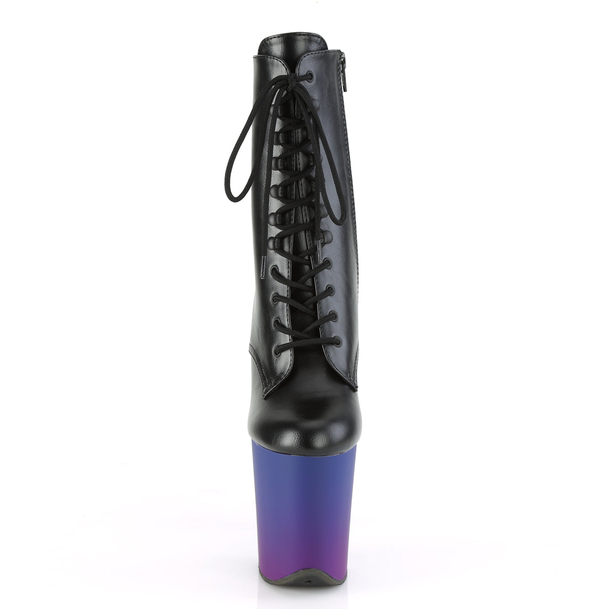 FLAMINGO-1020BP Black & Purple Calf High Boots