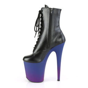 FLAMINGO-1020BP Black & Purple Calf High Boots