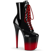 FLAMINGO-1020BR-H Black & Red Calf High Boots