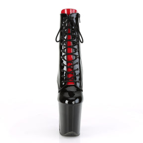 FLAMINGO-1020FH Black & Red Calf High Boots