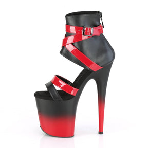 FLAMINGO-800-15 Black & Red Calf High Peep Toe High Heel