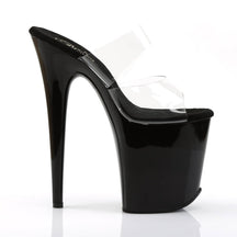 FLAMINGO-802 Black & Clear Slide High Heel